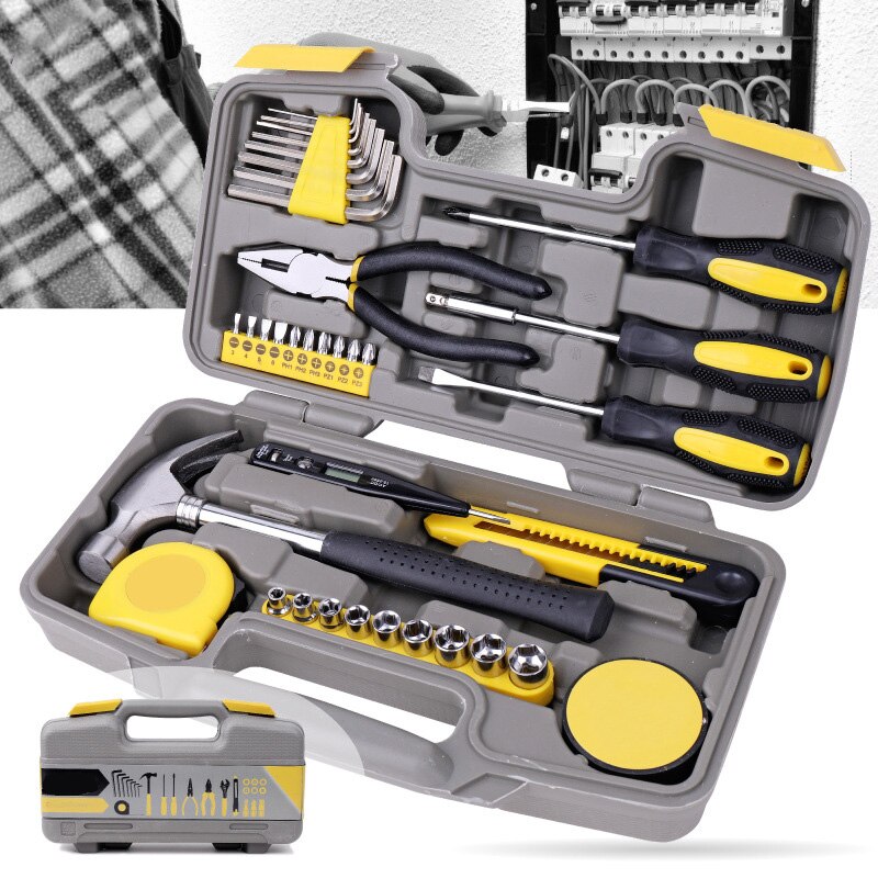 36Pcs Multifuction Auto Reparatie Kit Emergency Repareren Kit Set Home Hardware Combinatie Tang Moersleutel Set Toolbox