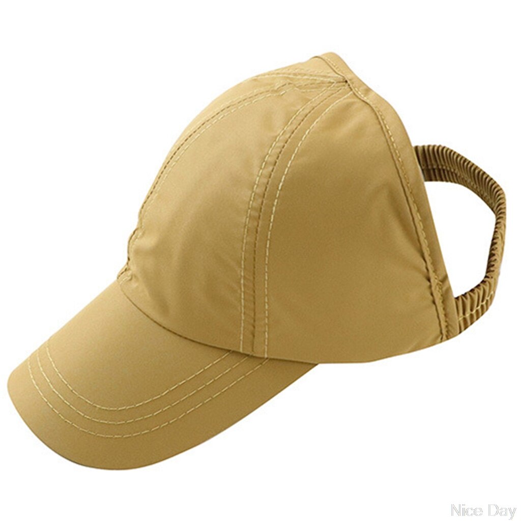 unisexe demi vide haut queue de cheval casquette de Baseball parasol couleur unie chapeau: Jaune