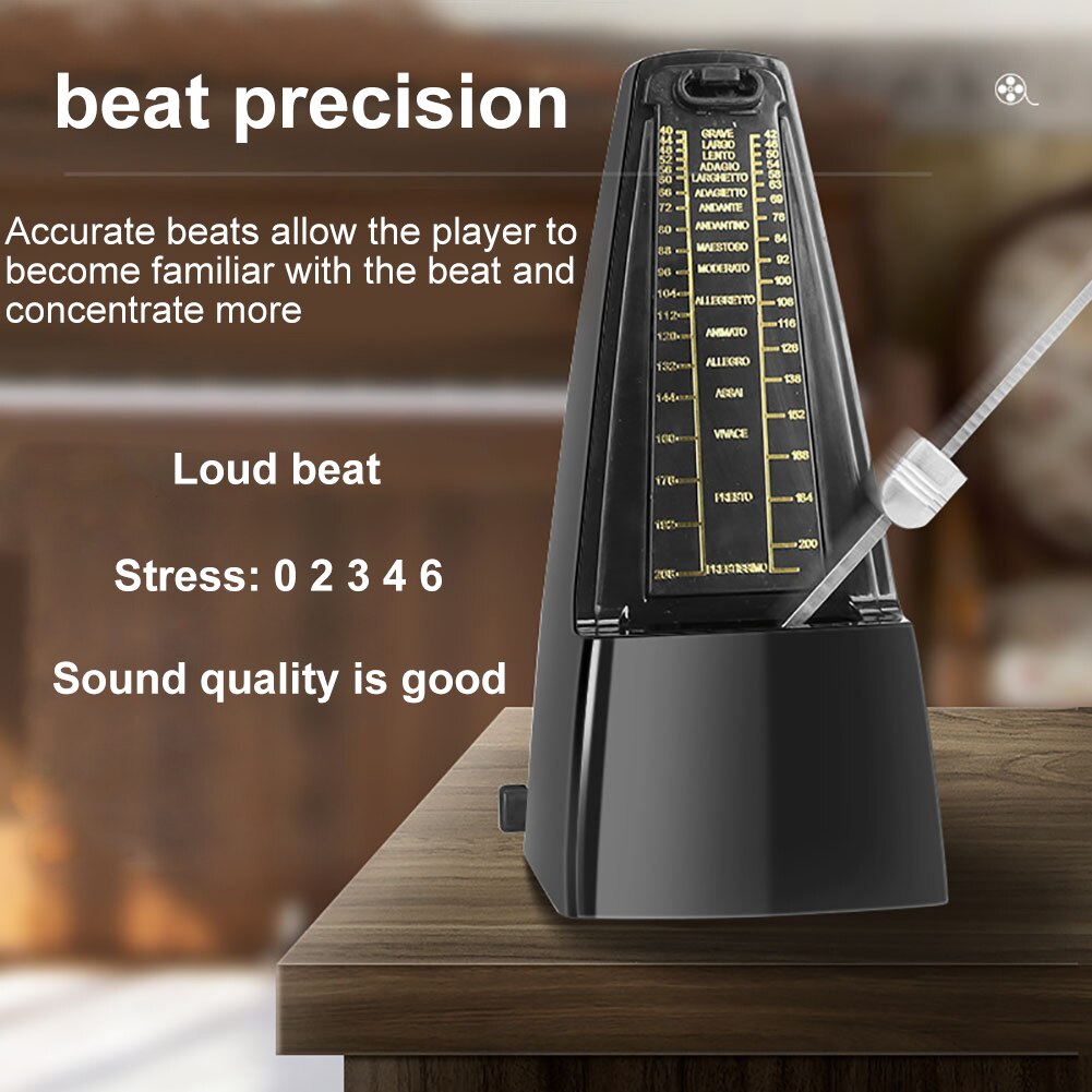 -Retro Piano Mechanical Metronome Antique Metronome Pendulum Mecanico Wood Color For Universal Piano Guitar Violin Musical