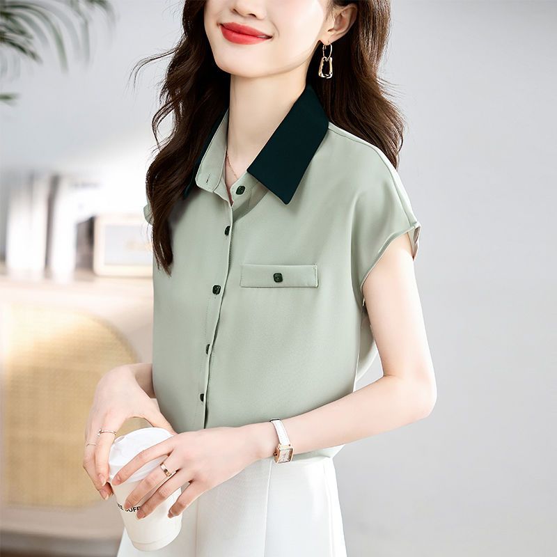 Shirts & Blouses Voor Vrouwen Knoopsluiting Mouwloze Zomer Losse Vrouw Top Chiffon Jeugdige Elegante Moderne Lange Eenvoudige Stijlvolle: XXL