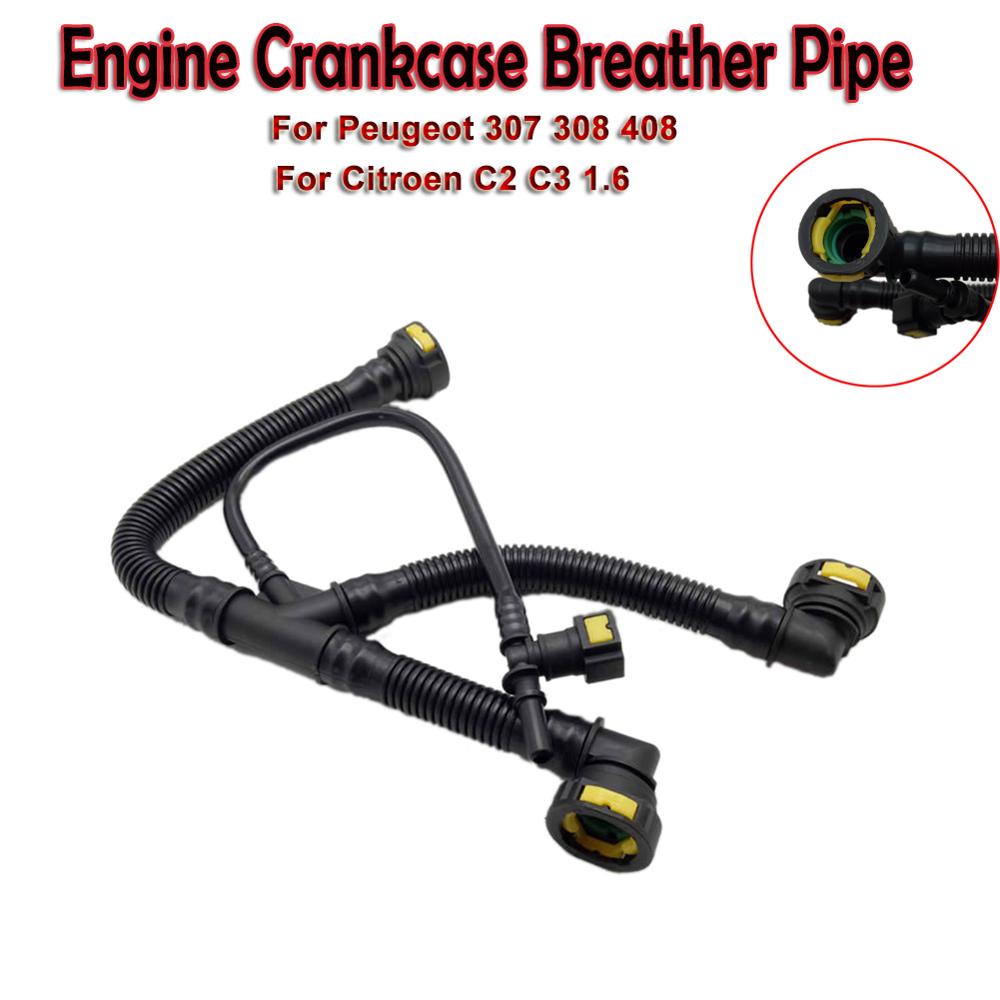 Car Engine Crankcase Breather Pipes for Peugeot 206 207 307 308 408 /Sega for Citroen C2 C3 1.6 1.6V