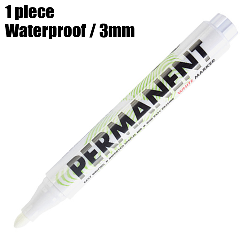 1Pcs Witte Verf Markers 3.0Mm Olie Permanente Marker Verf Pen Waterdichte Graffiti Metaal Glas Cd Autoband Pen 9905A