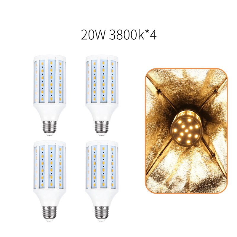 Photo Studio Softox Bulb Photography 5500K 3800K 20W LED Video Light Corn Lamp Light Bulb Daylight E27 Socket 16PCS: 4PCS Yellow