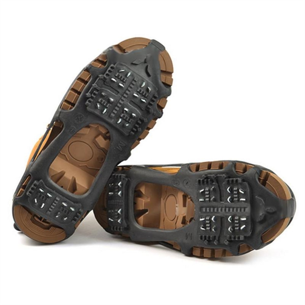 40# 24 Teeth Steel Ice Gripper Spike Shoes Non Slip Crampon Climbing Snow Spikes Crampons Cleats Grips Boots Cover Ice Gripper