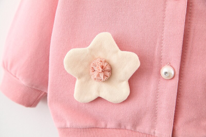 Bloem Jas Peuter Meisjes Herfst Winter Mode Katoen Zacht Zoete Kleding Tops O-hals 0-5T Baby Meisje knoppen Gebreid Vest