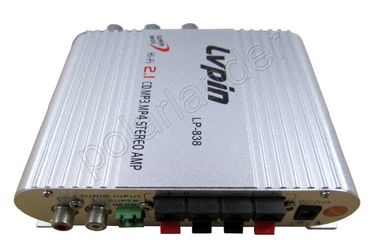 super bass Hi-Fi 2.1 20WX3 CD MP3 MP4 Stereo power Mini Computer Car Amplifier Subwoofer Out Amplifier LP-838