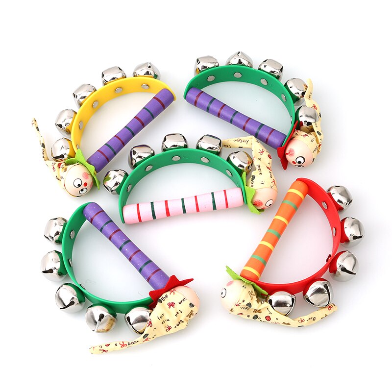 Holz Rassel 0-12 Monate Nette Baby Spielzeug Bunte Cartoon Clown Musical Glocke Schütteln Spielzeug Kleinkind Kinder Griff Rassel spielzeug Bebes