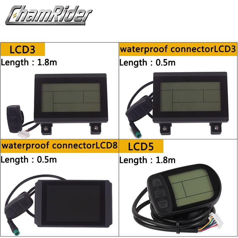 LCD3 Ebike Display LCD8HU KT LCD Electric Bicycle Meter LCD5 For KT Intelligent Controller 52V 48V 36V LCD Panel Waterproof Plug