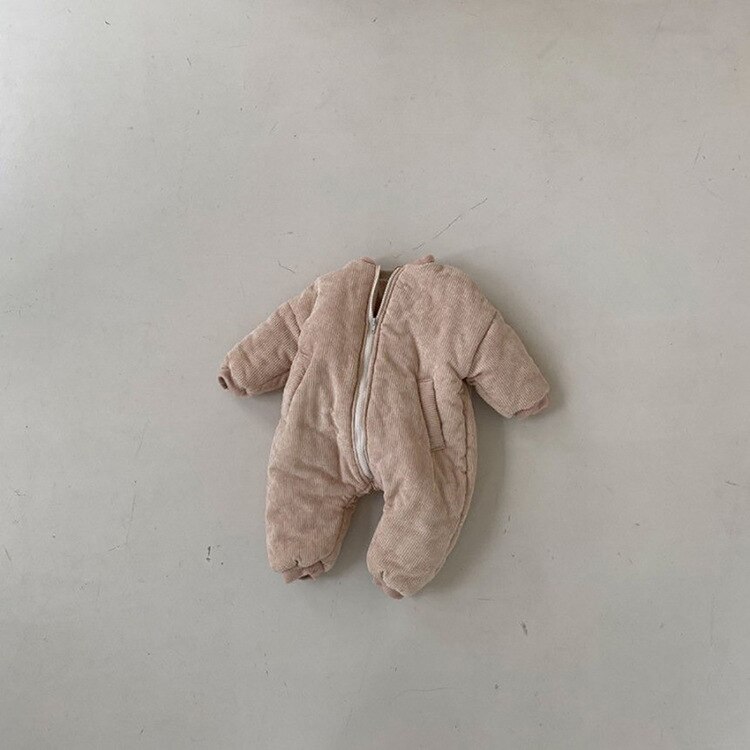Pagliaccetto invernale in velluto a coste addensato neonato vestiti caldi tuta antivento per neonato per ragazzi e ragazze pagliaccetto in cotone: pink / 24M  90cm