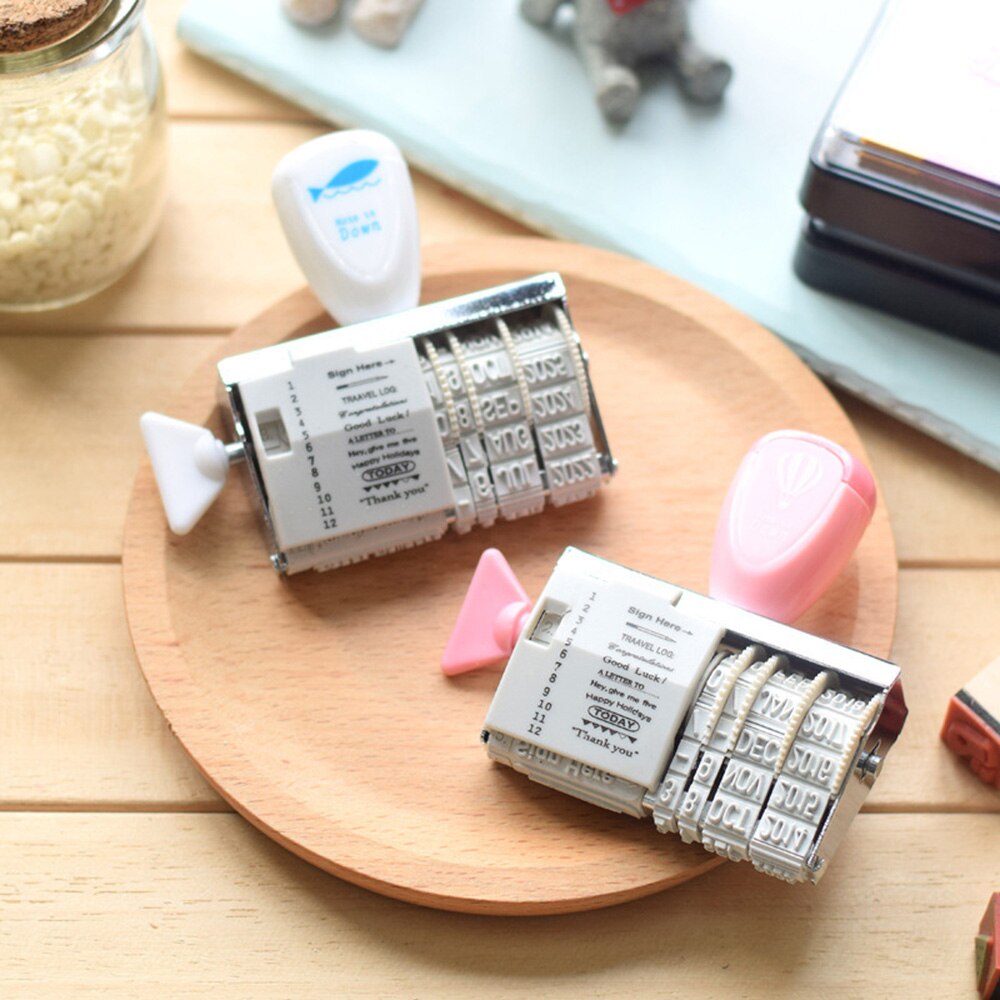 Rolller Date Rubber Stamps English Greeting DIY Scrapbooking Planner Diary School Supplies -2025