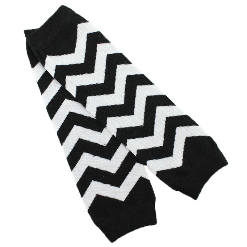 1 Pair Christmas Chevron Zig Zag Cotton Baby Leg Warmers For Girls 11Colors: 5 Black