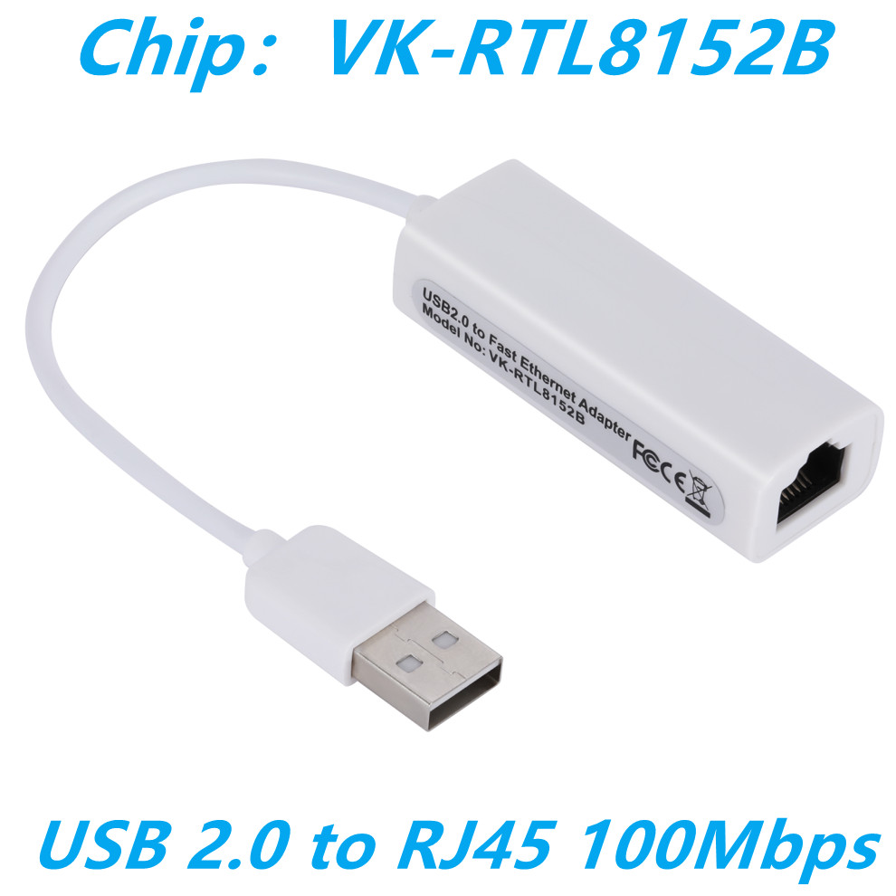 10/100Mbps USB Network Card USB 2.0 to Rj45 Lan Ethernet Adapter RTL8152B Network Card for PC Macbook Laptop Windows 7 8 10: black
