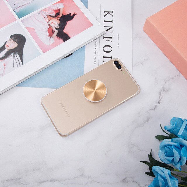 Pipsocket Metal попсокет Mobile Phone Holder Popping Bright Metallic Pocket Socket Lazy Finger Ring Expanding Stand Grip Pops: Yellow