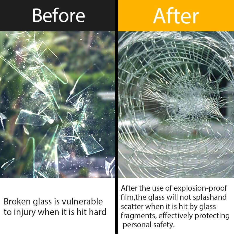 4Mil Thicknes Safety Security Window Film Clear Glass Protection Anti Shatter Resist Prevent Glass explosion-proof film