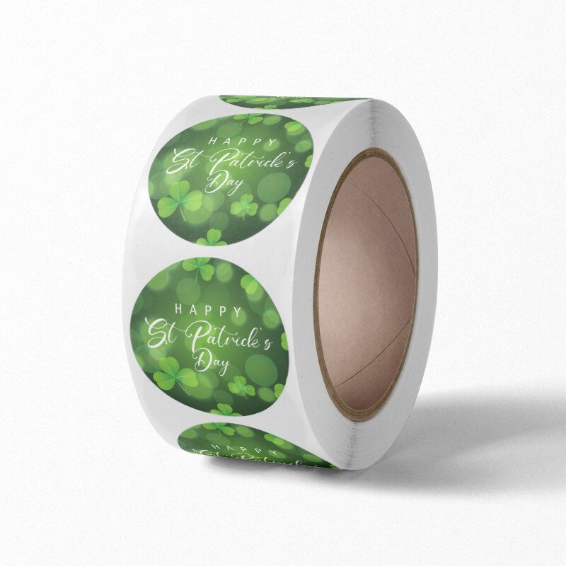 500 stück St. patricks Tag Aufkleber Shamrock Rolle Glück Dichtung Etiketten Grünen Klee Aufkleber für Party Dekorationen und Handwerk