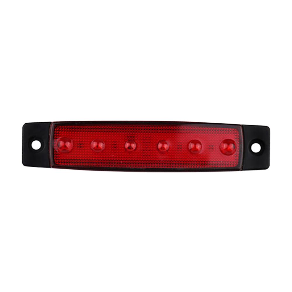 Auto Externe Led Verlichting 24V 12V 6LED Bus Vrachtwagen Vrachtwagen Zijmarkeringsindicator Lage Led Trailer waarschuwing Achterzijde Remlichten: Rood / 4300k
