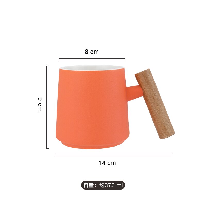 Juego de tazas de boca de cerámica con mango de madera, accesorios de decoración para el baño, hogar, Hotel, 3 unidades: C-1pcs