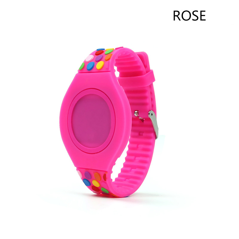 Joyrox geléia cor led criança relógio crianças menina relógios digitais nova tela de toque de borracha crianças relógio para menino menina estudante: Round Rose