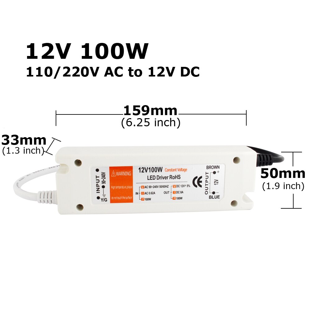 DC12V Voeding AC 110 V 220 V naar 12 V LED Transformator Adapter 18 W 28 W 48 W 72 W 100 W 12 Volt LED Driver voor LED Strip Licht