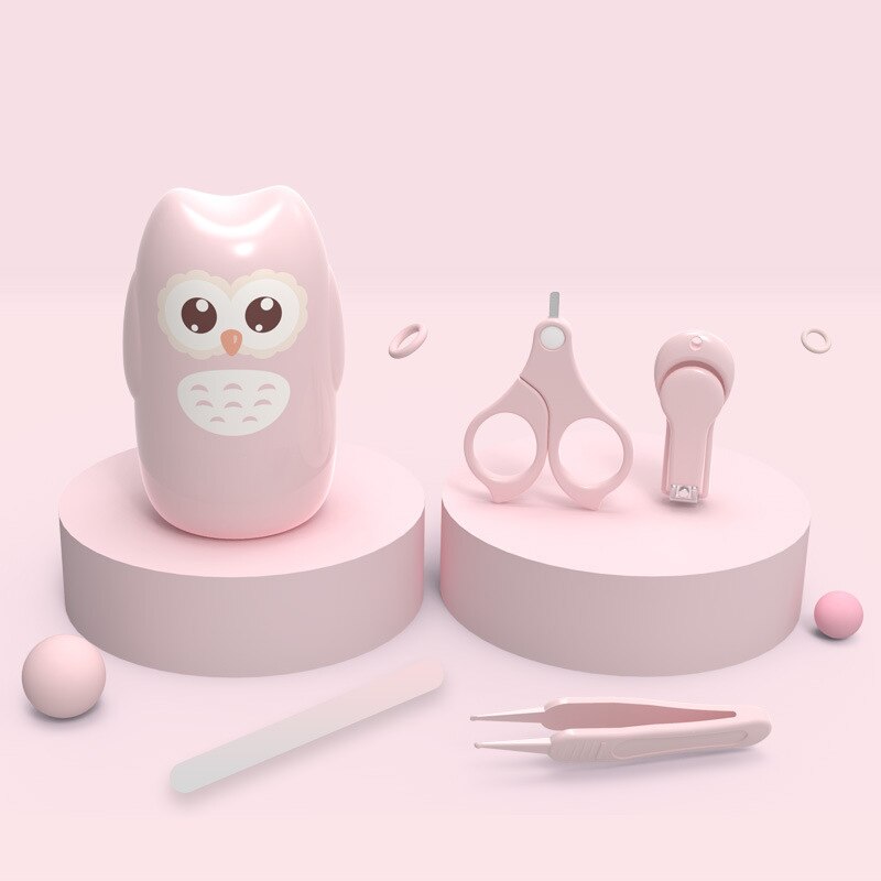 Baby Nail Care Set Suits Kit Cartoon Animal Infant Finger Trimmer Scissors Nail Clippers Storage Box for Travel