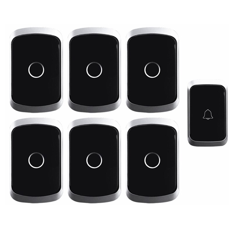 Wireless Waterproof Doorbell 300M Remote US EU UK AU Plug LED Flash Home Cordless Calling Bell Chime 1 Button 6 Receivers