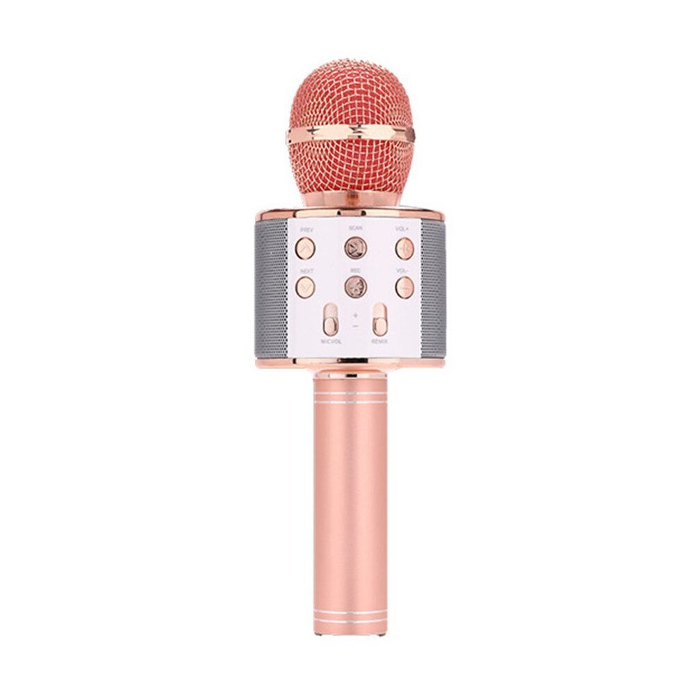 Bluetooth Karaoke Microfoon Draadloze Microfoon Professio Speaker Handheld Microfone Speler Zingen Recorder Mic Dropshipper: Rose Gold