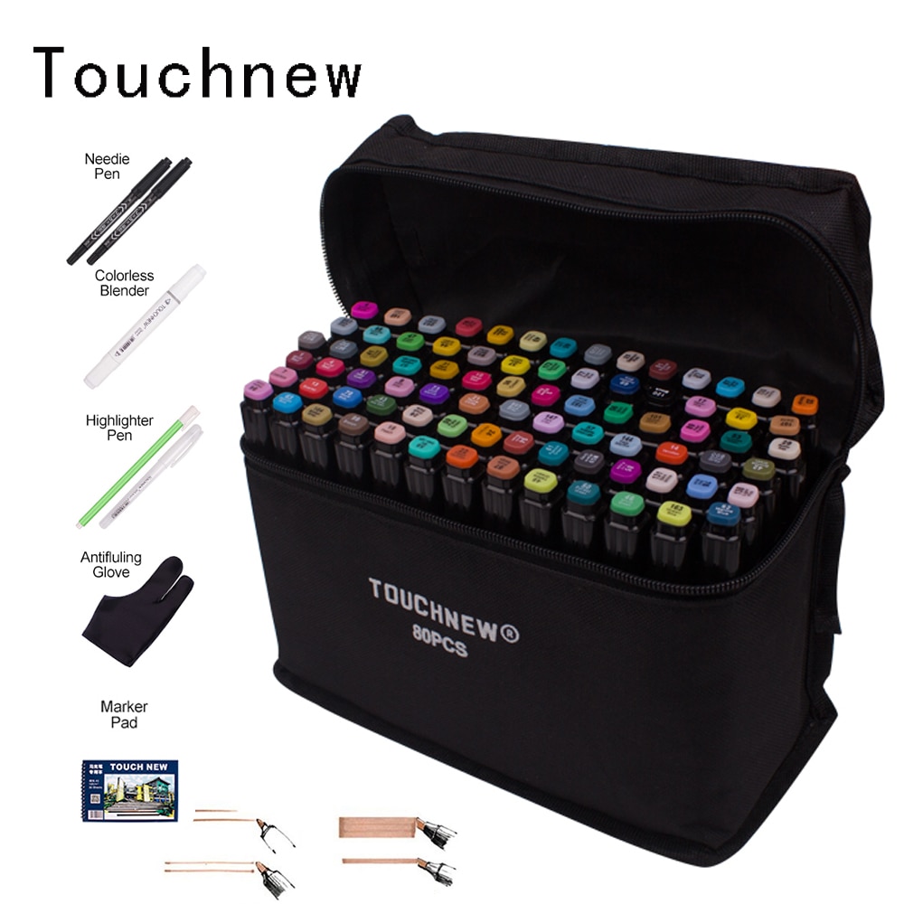 TOUCHFIVE-rotuladores profesionales de doble punta para dibujo, Set de 60/80/168 colores, rotuladores artísticos para dibujo de cómic, Manga, grafiti