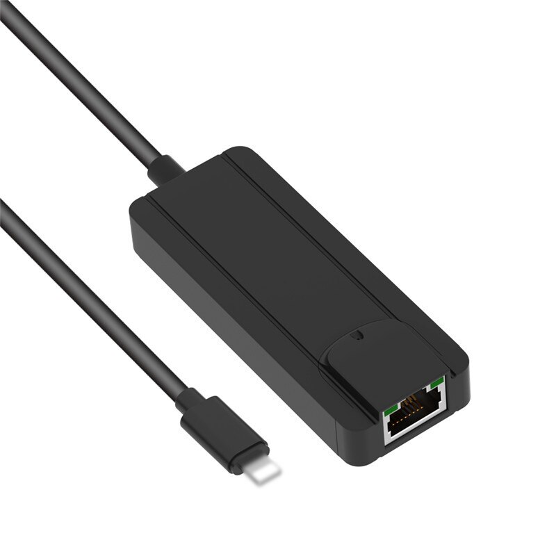 Hub 4 en 1 Usb 2,0 para IOS a RJ45 Adaptador convertidor Ethernet red LAN con cable para iPhone/iPad todas las Series con carga PD