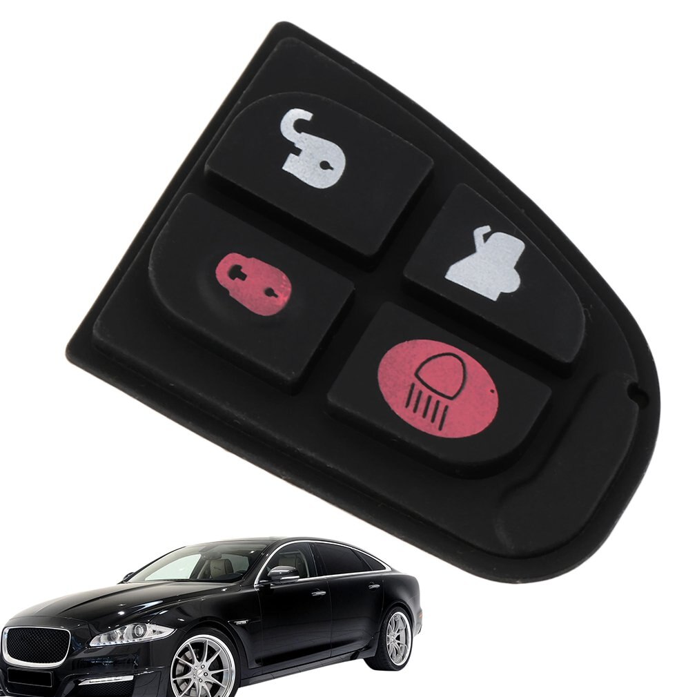 4 Button Rubber Pad Key Fob Skin Replacement For Jaguar Remote Smart Key