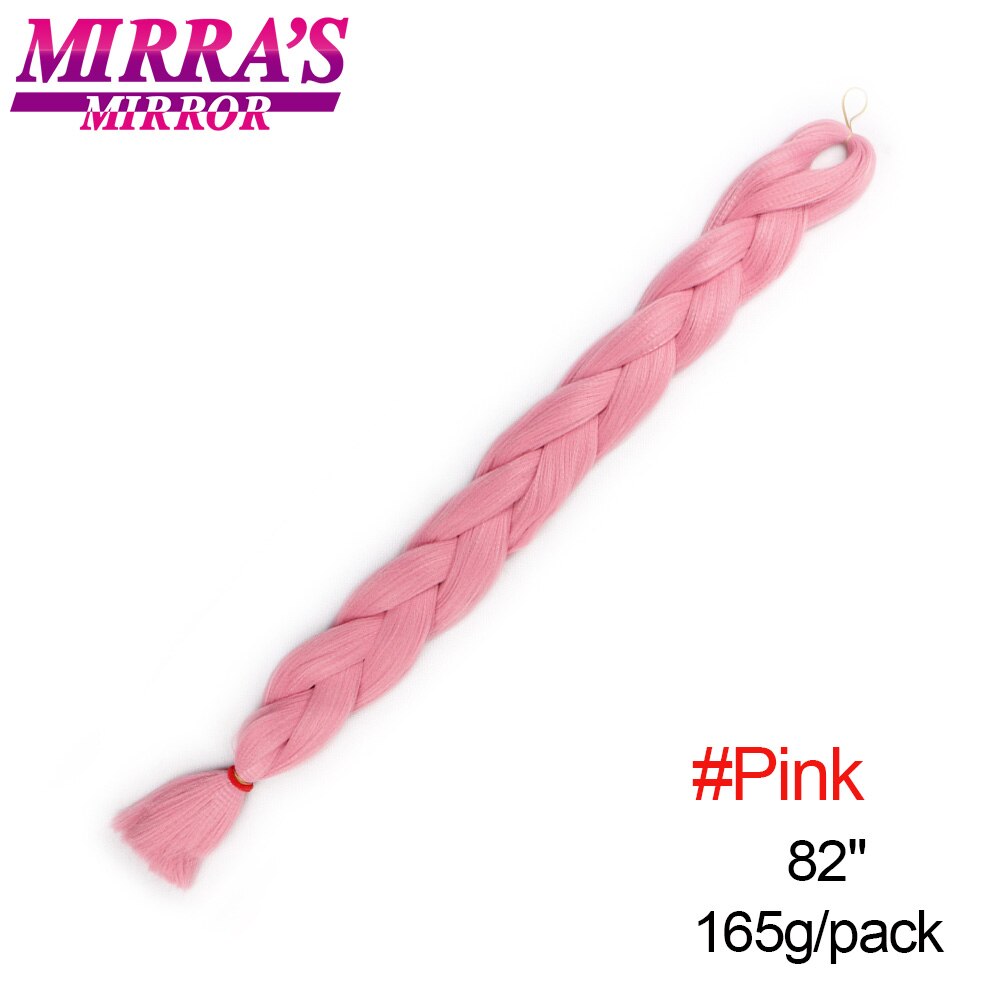 Mirra's Mirror – Extensions de tresses synthétiques Jumbo, 82 pouces, tresses Afro colorées rose bleu gris noir: Rose