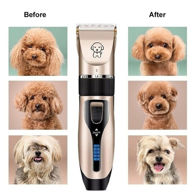 Pet Dog Grooming Kit clipper Electrical Trimmer Rechargeable Grooming Cordless Hair Tool Haircut Shave Machine Set