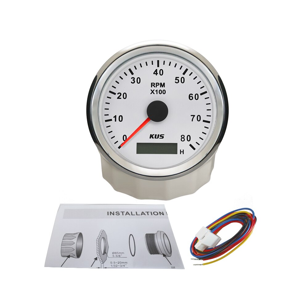 Kus 85Mm Toerenteller Met Urenteller 3000Rpm 4000Rpm 6000Rpm 8000Rpm Met Rood Geel Backlight 9-32V