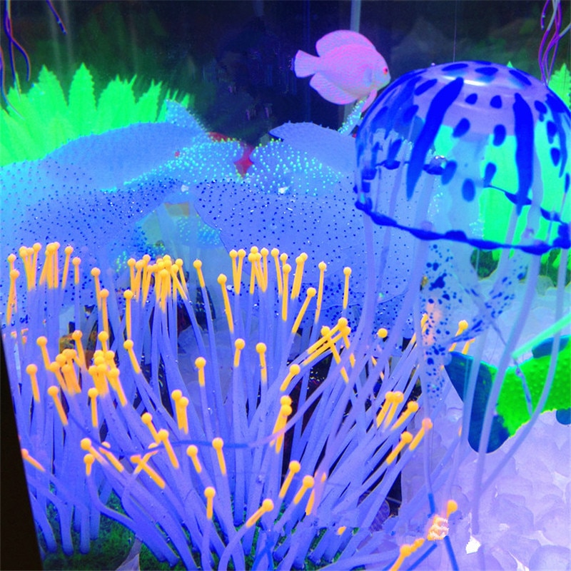 Kunstmatige Swim Gloeiende Effect Kwallen Aquarium Decoratie Aquarium Onderwater Live Plant Landschap Decor Accessoires