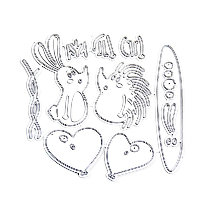NEUE Liebe Igel Handwerk Metall Schneiden Stirbt Dekoration Sammelalbum für DIY Scrapbooking Geburtstag Hochzeit Gruß Karte, Der