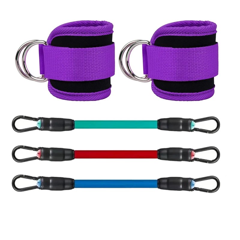 Ankle Straps Resistance Bands Set Fitness Workout Exercise Equipment Ankle Weight Yoga Elastic Fitness Band For Gym Man Woman: Beige