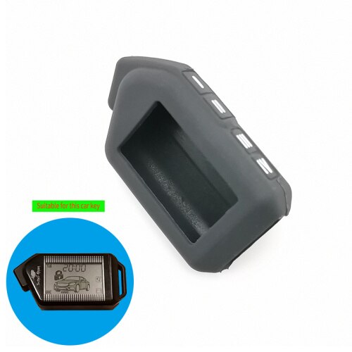 Funda para llaves de gel de sílice de 2 vías, para Sher-khan Mobicar A Mobicar B, seguridad en dos sentidos, sistema de alarma para coche, versión rusa Fob: Black