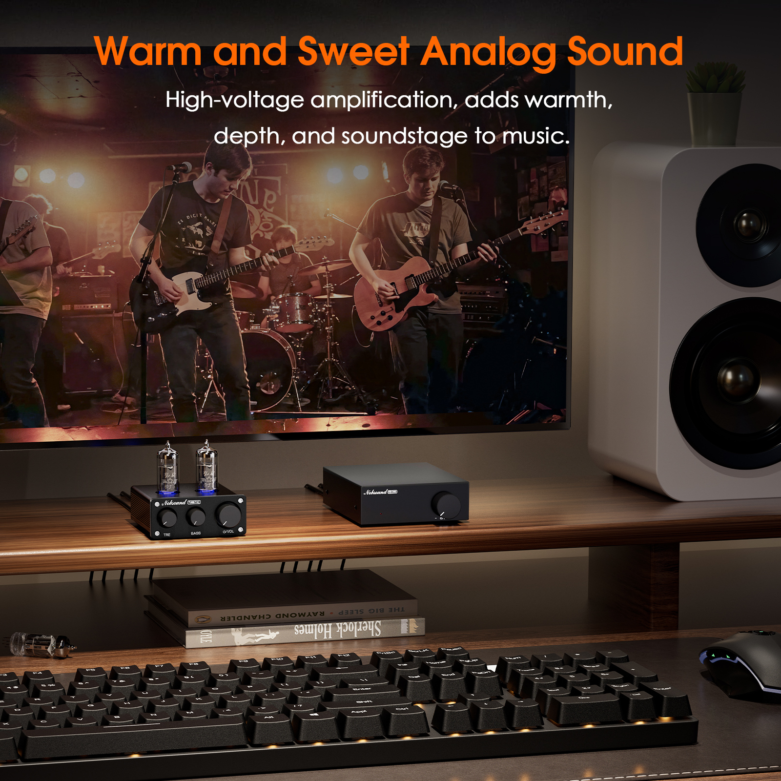 Douk Audio TUBE-T4C HiFi Lampowy Przedwzmacniacz Stereo z Kontrolą Tonów Wysokich i Niskich