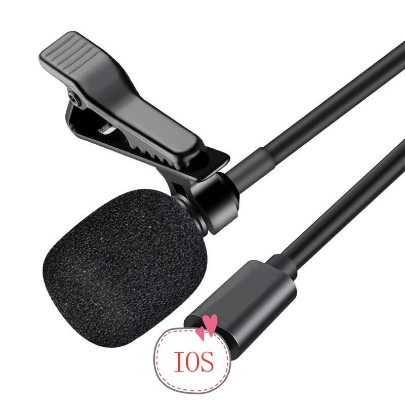 External Clip-on Lapel Lavalier Lightning Microphone for iPhone 11 Pro XS XR Max SE2 /7/8 Plus iPad 4/3/2 iPad Pro iPad Air2