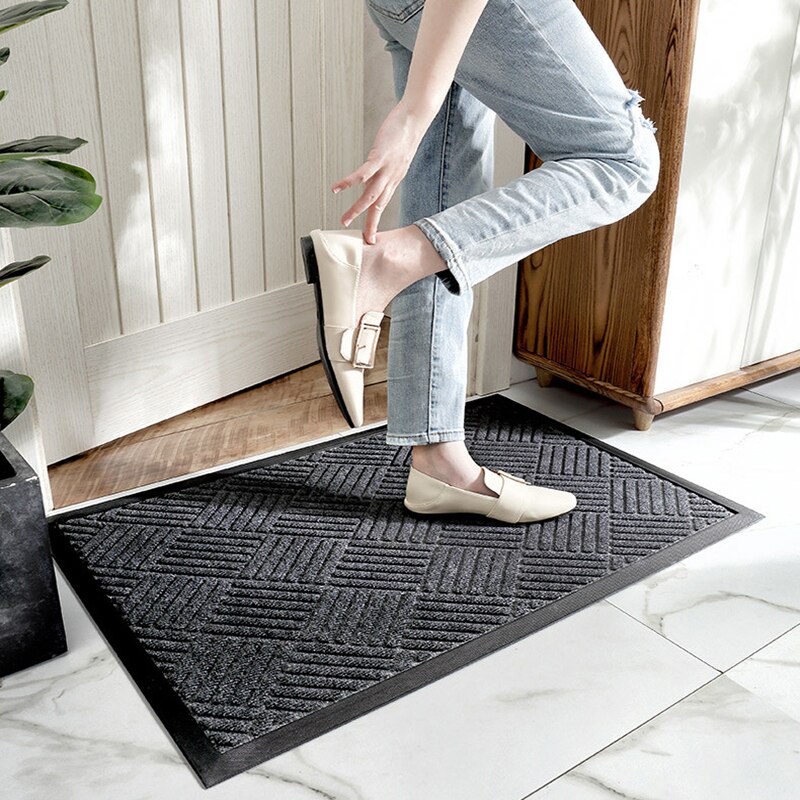 Tappetini per porte inferiori in gomma per interni esterni antiscivolo tappetini antiscivolo tappeti per bagno tappeti plaid grigio ingresso zerbino