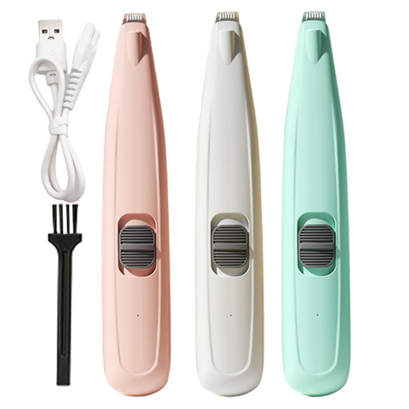 Schnurloser Hundepfoten-Trimmer, kabelloser elektrischer Katzenpfoten-Pflege-Trimmer, Tierhaar-Pflege-Rasierer mit LED-Licht zum Trimmen von Haaren