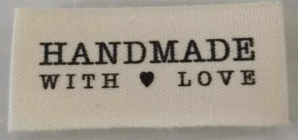 200pcs handmade label in stock/clothing printed cotton labels/clothing/garment printed tag/Retro cotton name labels: black