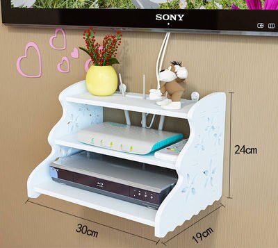 Punch-free Router WIFI Living Room Socket Set-top Box Rack Rack Router Storage Box Wall Hanging Decorative Partition Bedroom: 9 Non-marking hook