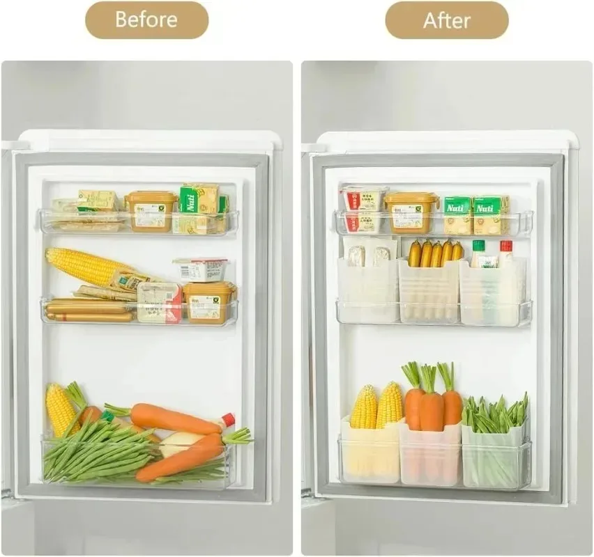 Cajas de almacenamiento para refrigerador, organizador de alimentos frescos, almacenamiento en frío, fruta, especias, contenedor de alimentos, cajas de cocina para el hogar, 1/5 Uds.