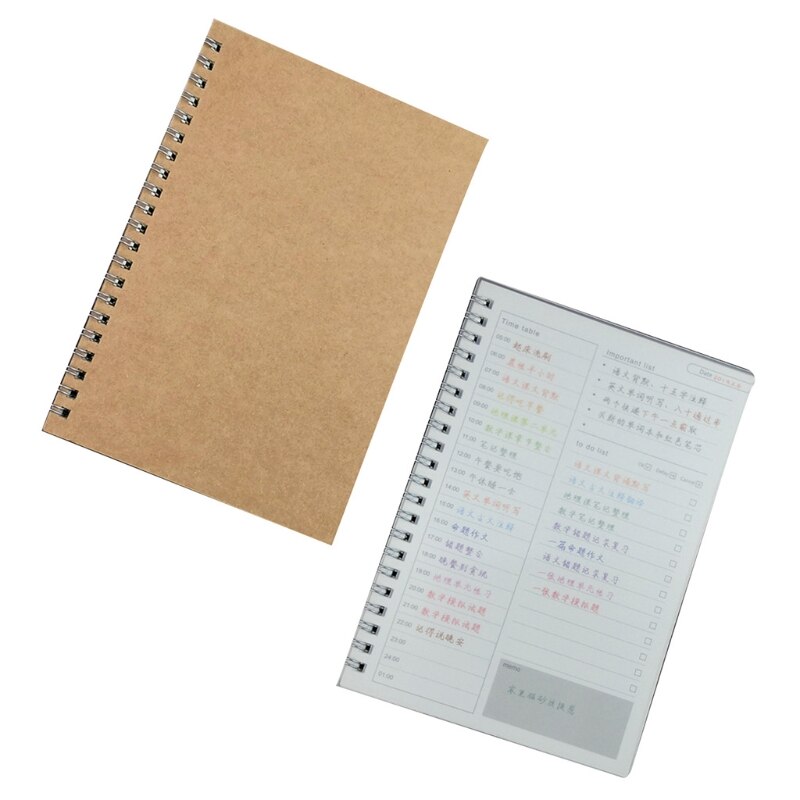 D5QC Karft Papier Cover Leven Planner Retro Gedateerd Dagelijkse Planner Met To-Do-Lijst Tijd Tafel Voor Productiviteit doel Instelling