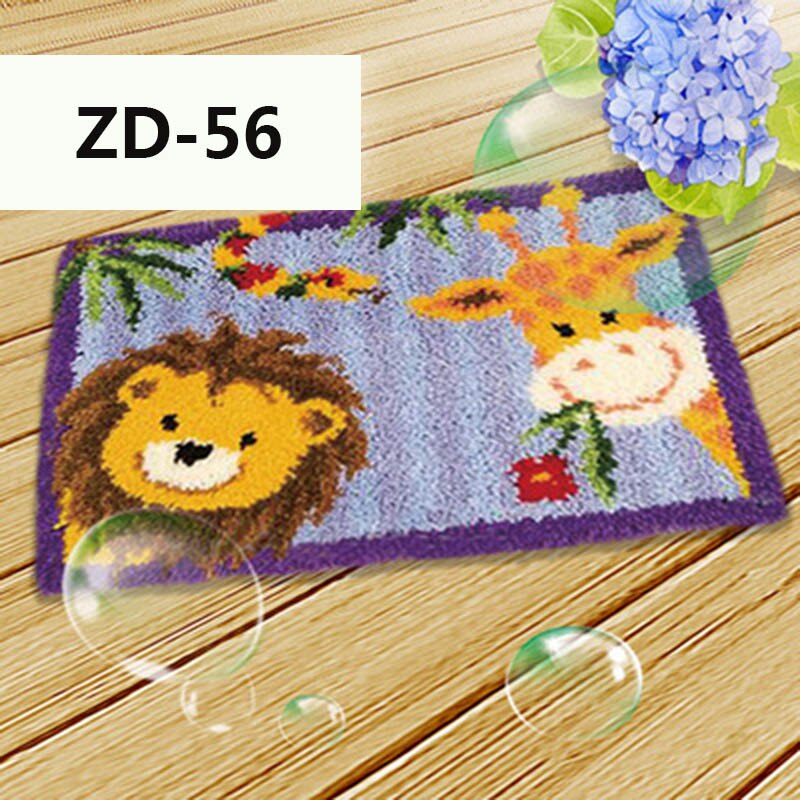 Latch-Hook-Rug Carpet Segment Embroidery Material Package DIY Handcraft Carpet Embroidered Accessories latch-hook-mat Rug Kit: 56