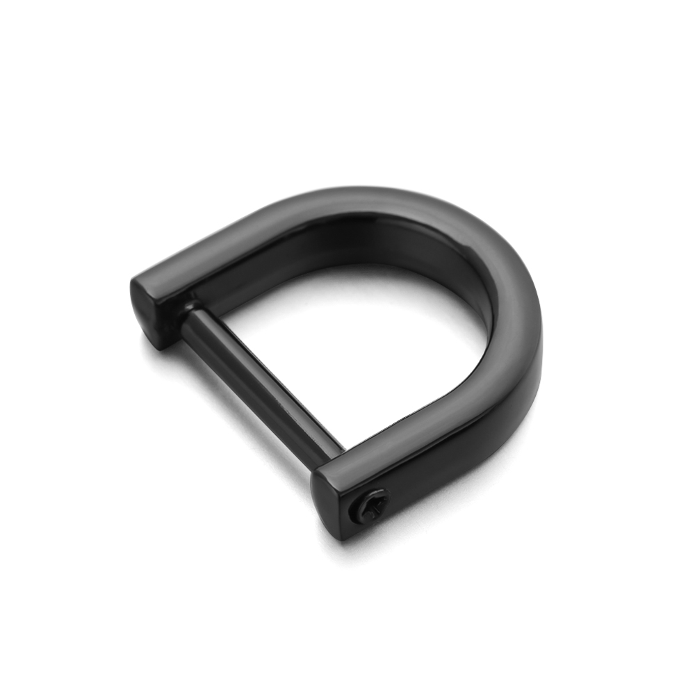 1Pc Metall Abnehmbare Offen Schraube D Ring Schnalle Schäkel Schließe für Leder Handwerk Tasche Gurt Gürtel draussen handgefertigt Zubehör: Schwarz / 13mm