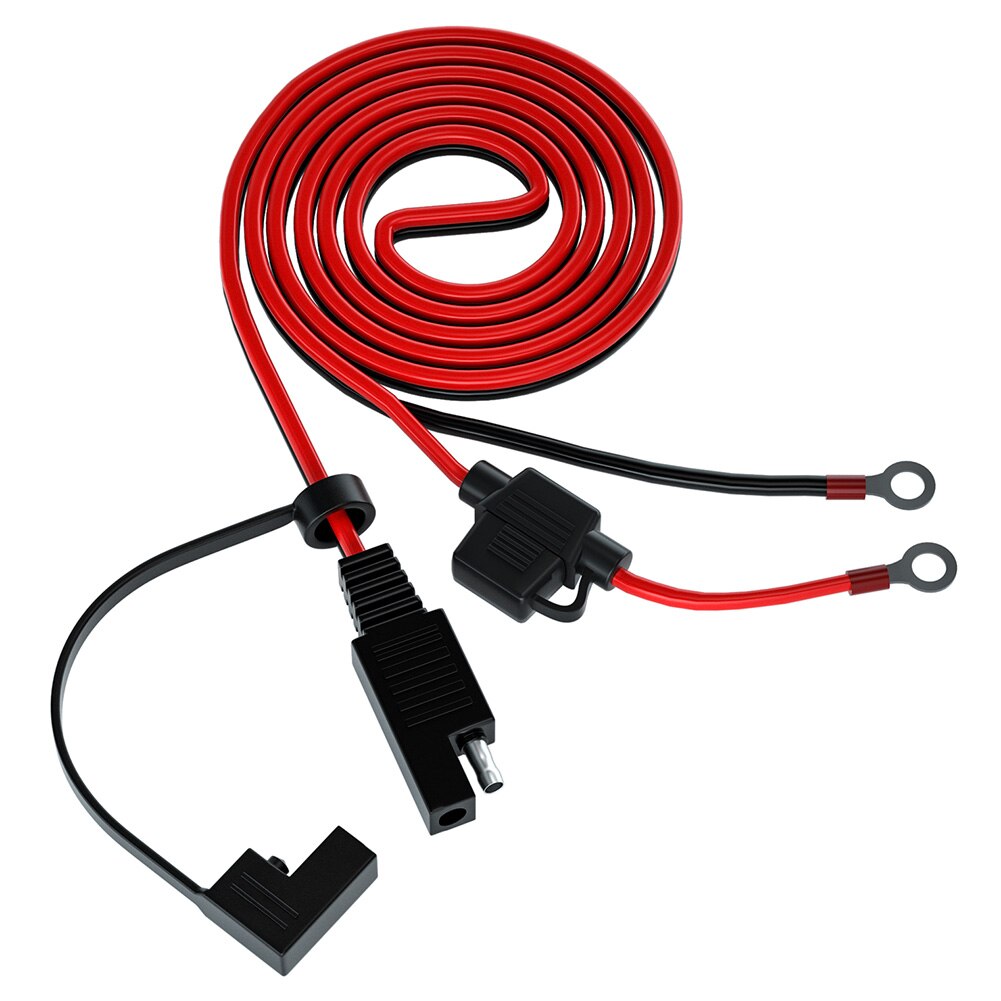 Waterproof OT Terminal Cable 1.4m Connecters Extension Cord Cable Motorcycles Battery Charger SAE Connector Socket Cable wi/Fuse: Default Title