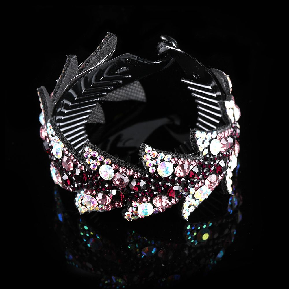 Soporte de para hacer moños, horquilla con diamantes de imitación, pinza para el pelo, banda para el pelo fuerte, herramienta imprescindible, accesorios para el cabello: Plata