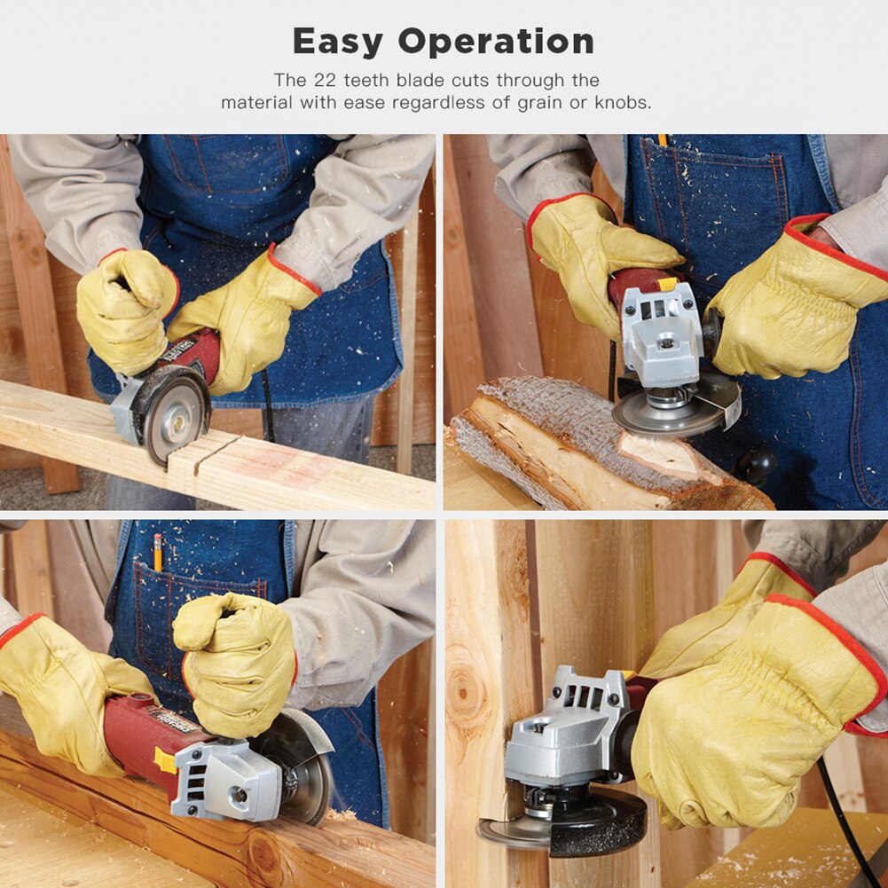 4 Inch 22 Tooth Chain Disc Chainsaw Wheel for Angle Grinders Wood Cutting Tool Discs Carbide Tipped Saw Blade