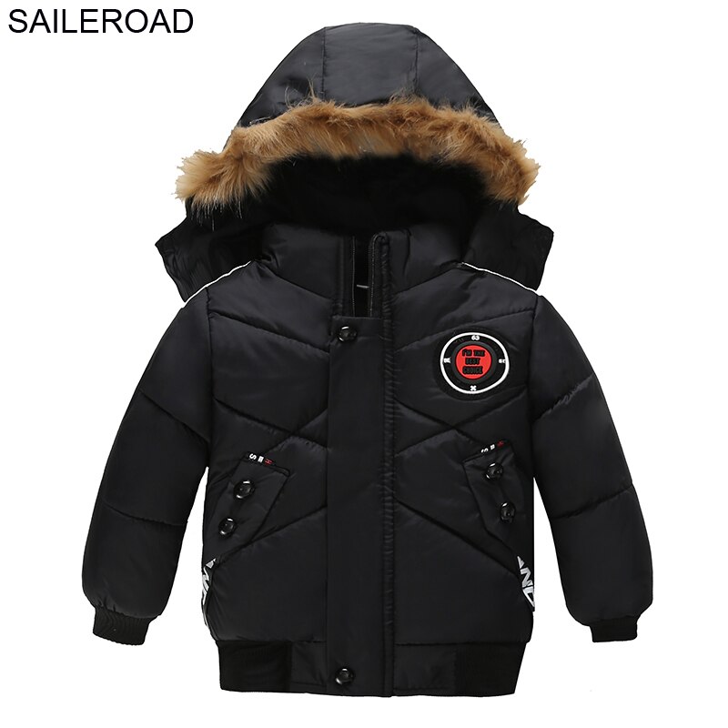 SAILEROAD Children Cotton-padded Jacket Winter Boys Sports Jacket for Warm Parka Coat Kids Clothes Child Winter Coats: 2014 black / 4T